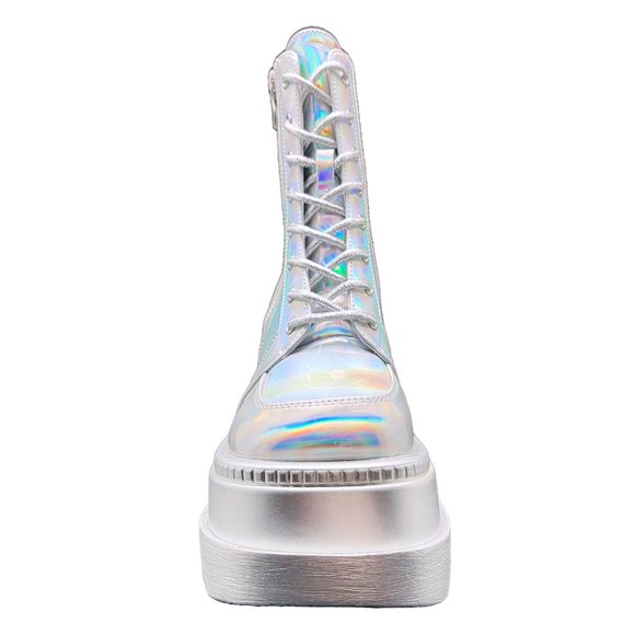 Cape Robbin X LASR Exclusive RADIO Chromatica Silver Platform Boots - Picture 6 of 6